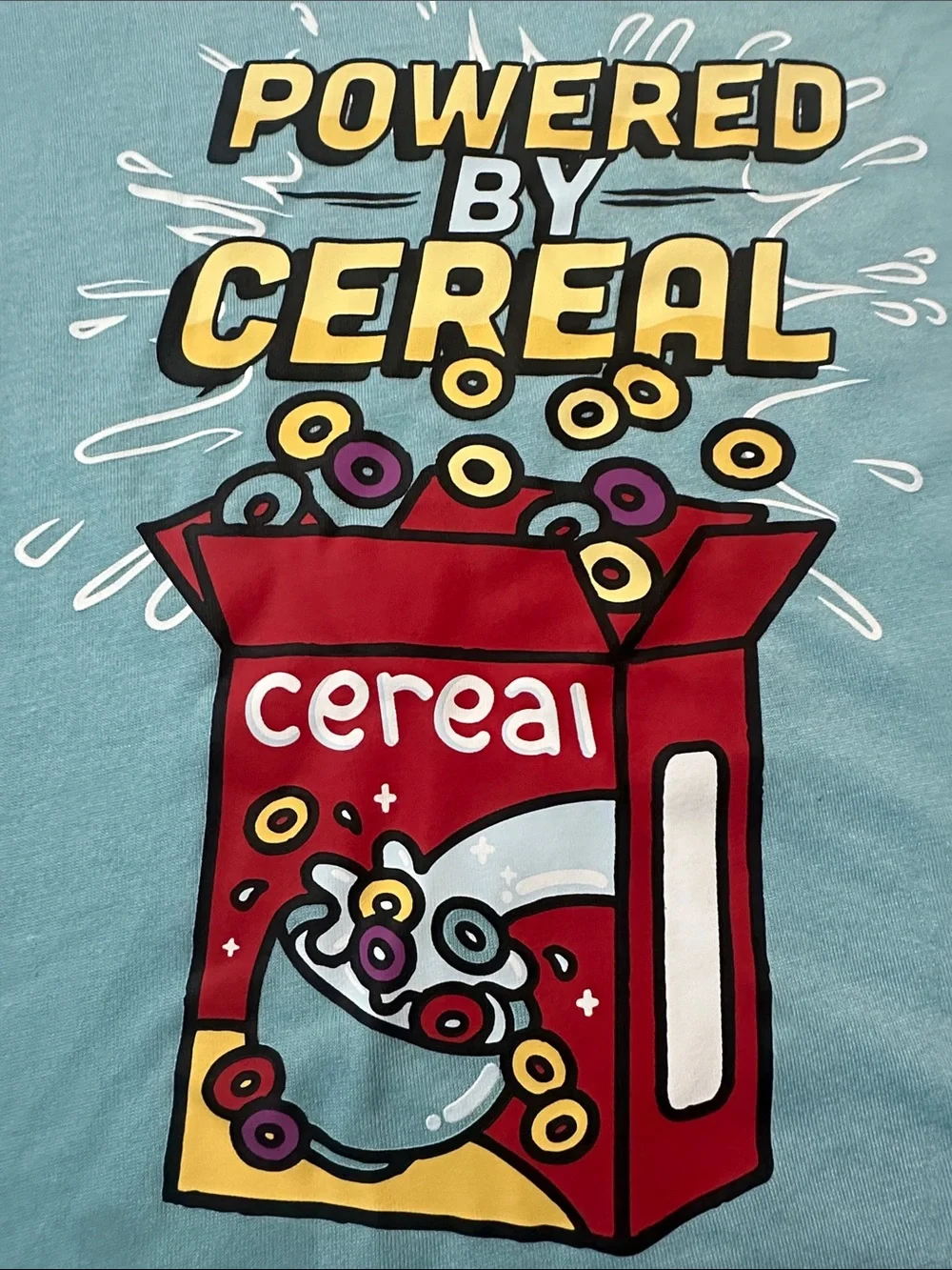 wonder nation Light Blue Tee & Navy Cereal Print Pajama Set